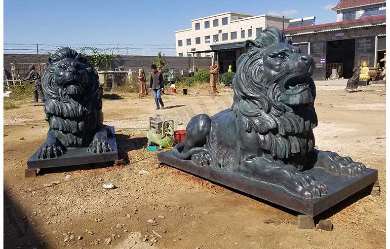 銅雕塑廠家，歐式銅獅子，匯豐銀行銅獅子